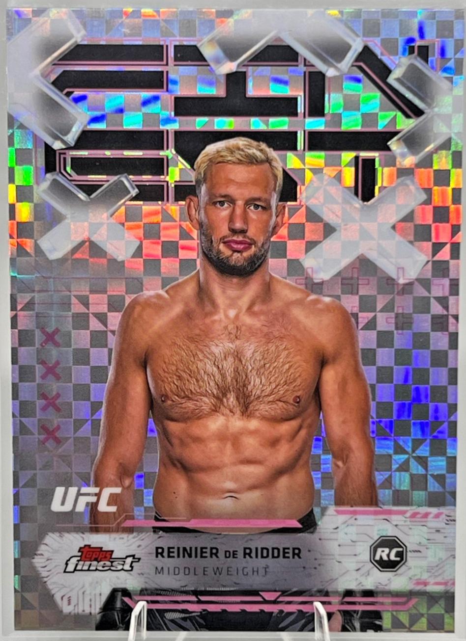 Reinier de Ridder 2025 Topps Finest UFC Base Common #13 Checkerboard Refractor