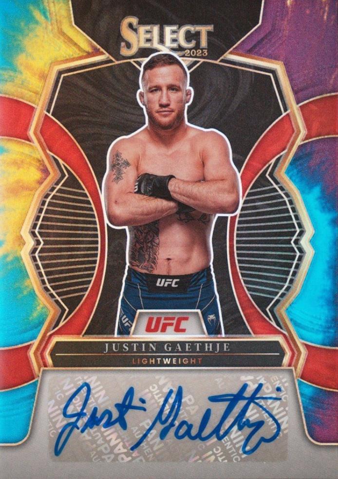 Justin Gaethje 2023 Panini Select UFC Signatures #12 Tie-Dye
