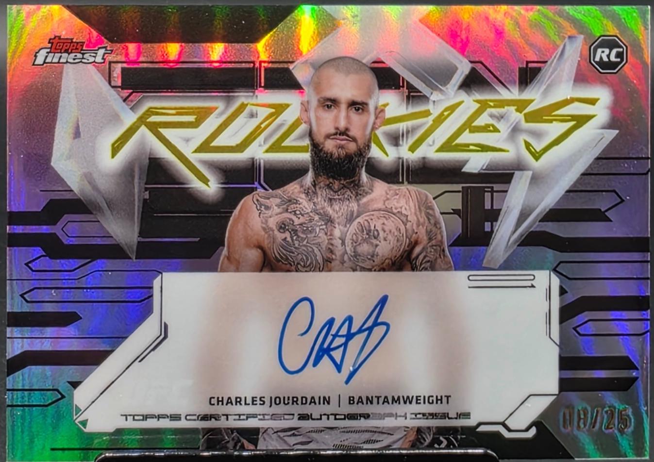 Charles Jourdain 2025 Topps Finest UFC Finest Rookie Autographs #FRA-CJ Black Refractor