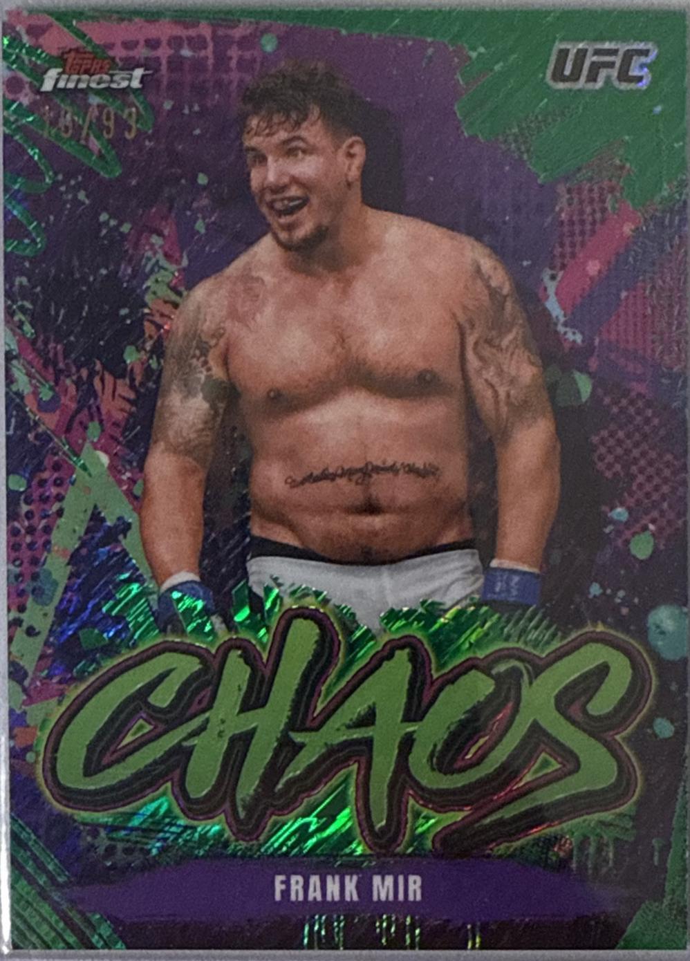 Frank Mir 2024 Topps Finest UFC Chaos #CHA-30 Green Shimmer Refractor
