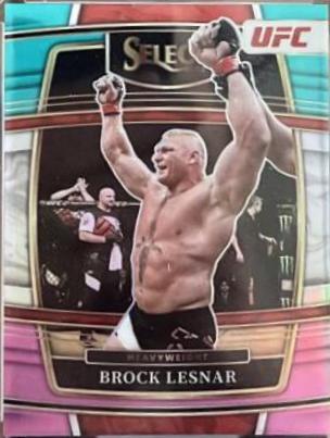 Brock Lesnar 2022 Panini Select UFC Concourse #100 Teal and Pink