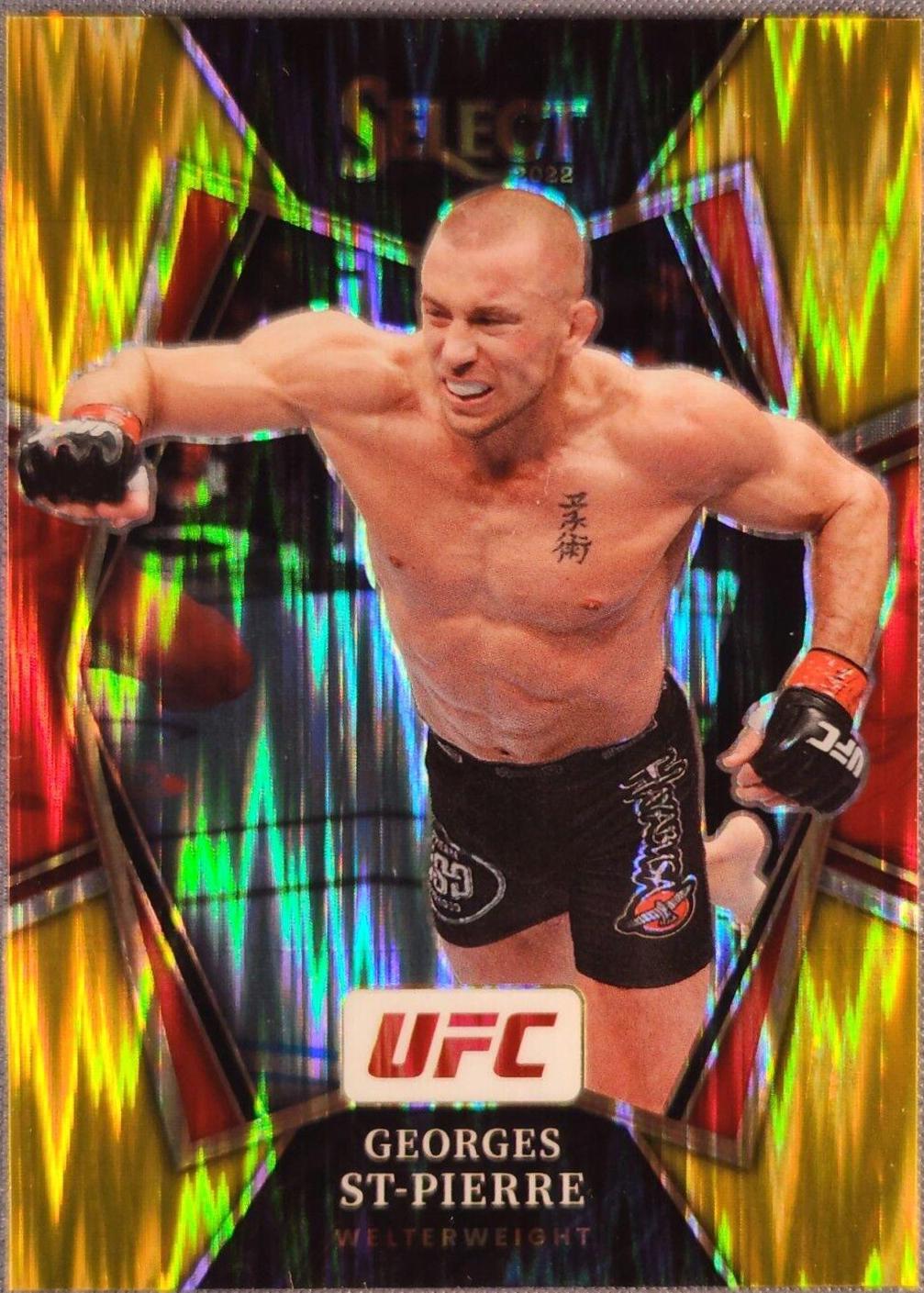 Georges St-Pierre 2022 Panini Select UFC Premier Level #108 Gold Flash