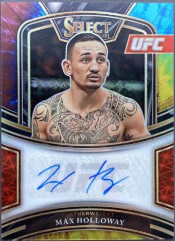 Max Holloway 2021 Panini Select UFC Signatures #14 Tie Dye Prizms