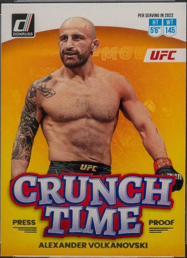 Alexander Volkanovski 2023 Panini Donruss UFC Crunch Time #5 Press Proof Silver