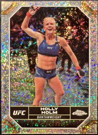 Holly Holm 2024 Topps Chrome UFC Base #74 Speckle Refractor