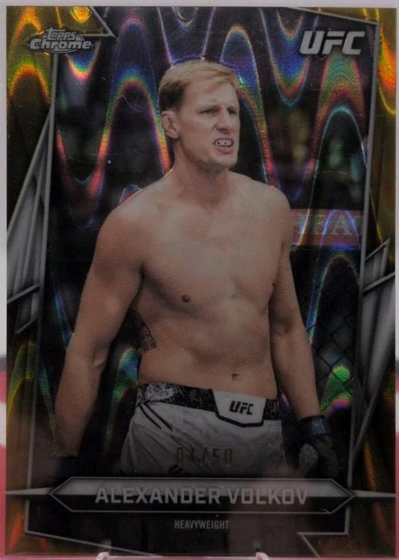 Alexander Volkov 2026 Topps Chrome UFC Base #12 Gold Ray Wave Refractor