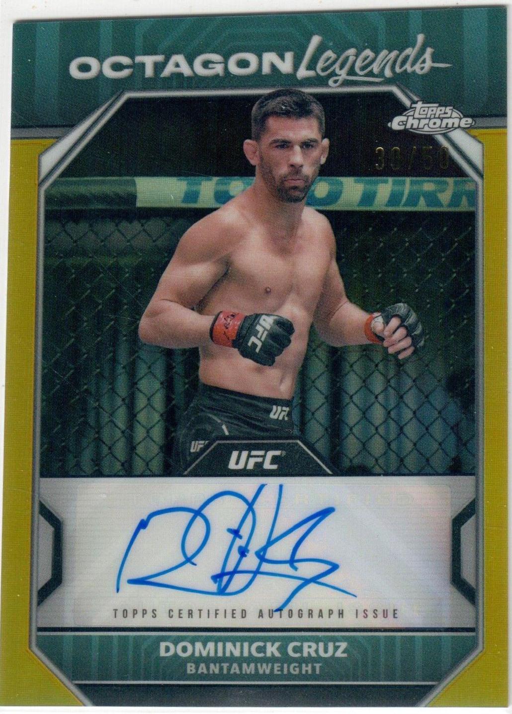 Dominick Cruz 2024 Topps Chrome UFC Octagon Legends Autographs #OLA-DCR Gold Refractor