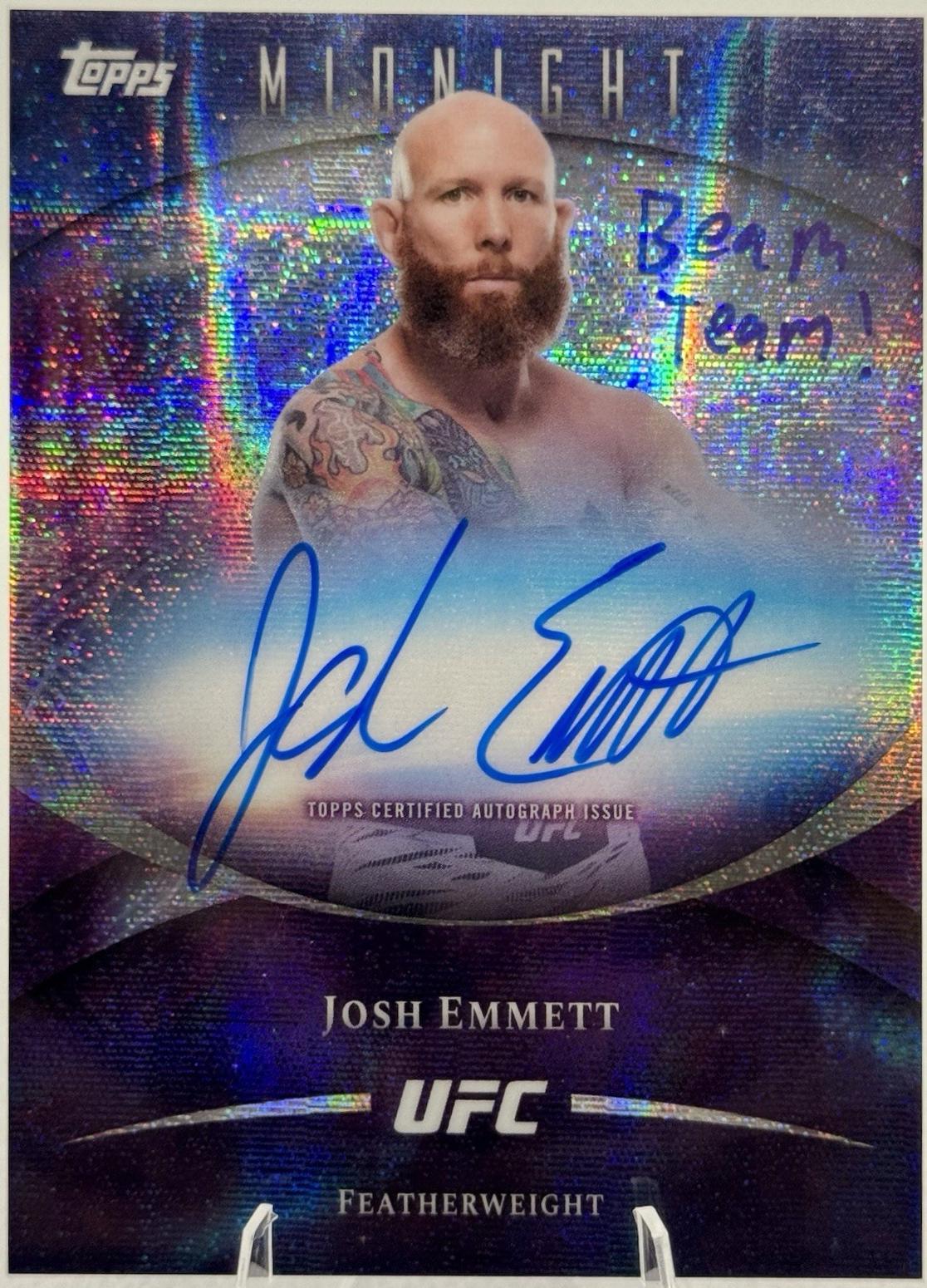 Josh Emmett 2026 Topps Midnight UFC Base Autographs #BAV-JE Moon Beam