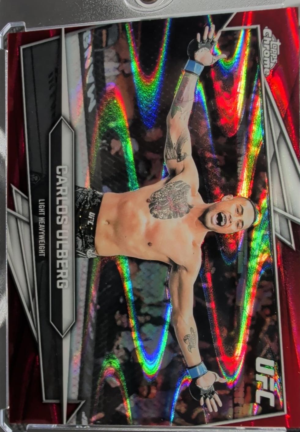 Carlos Ulberg 2026 Topps Chrome UFC Base #110 Red Refractor