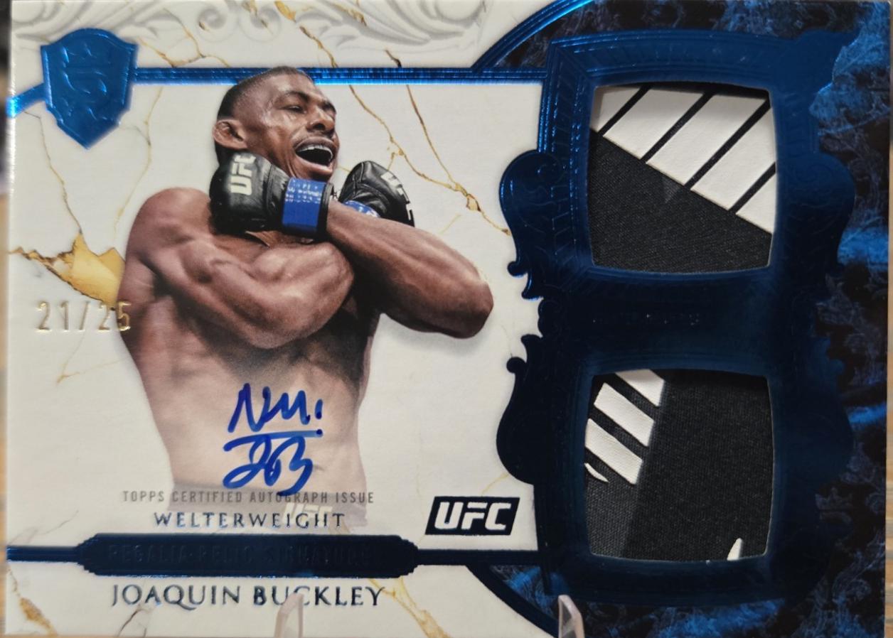 Joaquin Buckley 2025 Topps Royalty UFC Regalia Relic Signatures #RRS-JB Blue