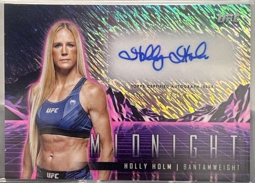 Holly Holm 2024 Topps Midnight UFC Horizon Signatures #HS-HHM Black Light
