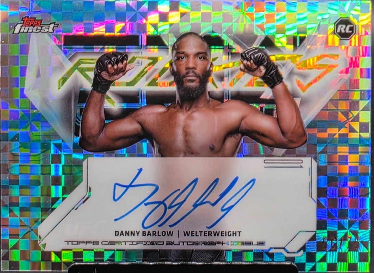 Danny Barlow 2025 Topps Finest UFC Finest Rookie Autographs #FRA-DB Blue Checkerboard Refractor
