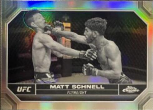 Matt Schnell 2024 Topps Chrome UFC Base #129 Negative Refractor