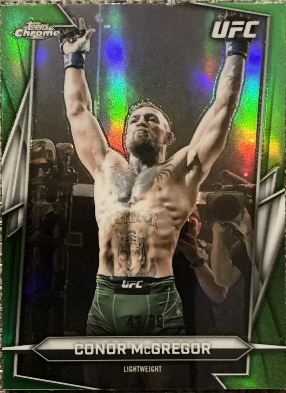 Conor McGregor 2026 Topps Chrome UFC Base #5 Green Refractor