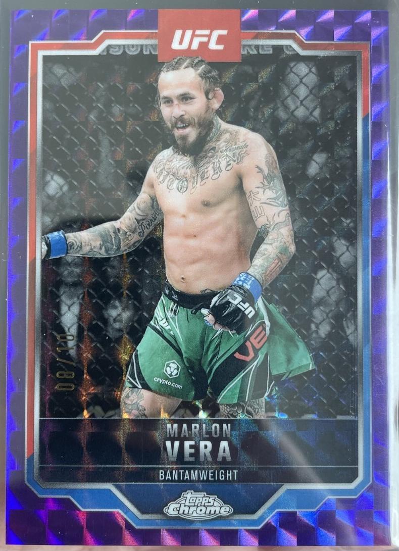 Marlon Vera 2025 Topps Chrome UFC Base #151 Purple Geometric Refractor