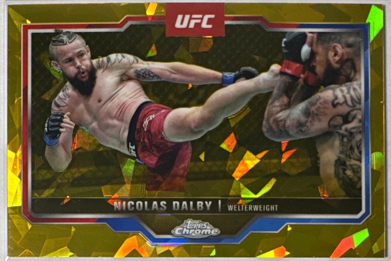 Nicolas Dalby 2025 Topps Chrome UFC Base #42 Gold Geometric Refractor