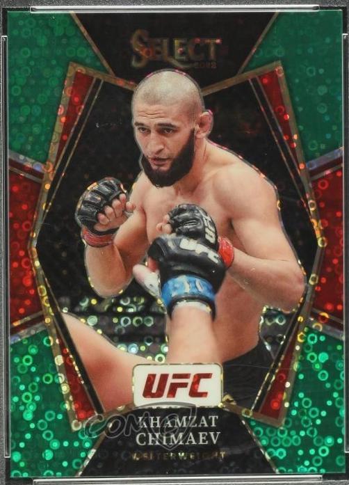 Khamzat Chimaev 2022 Panini Select UFC Premier Level #135 Green Disco