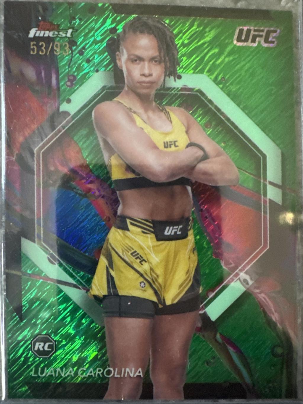 Luana Carolina 2024 Topps Finest UFC Base Common #26 Green Shimmer Refractor