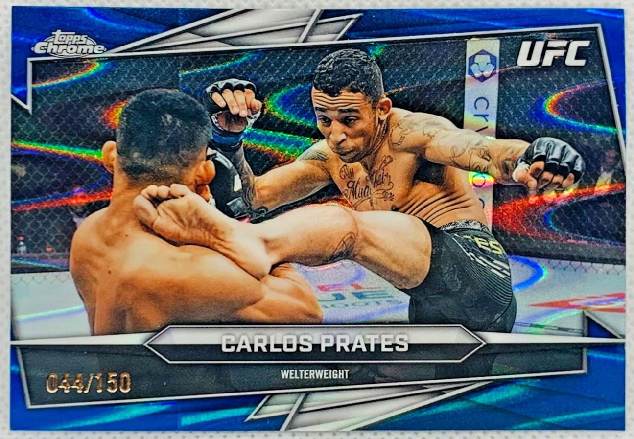 Carlos Prates 2026 Topps Chrome UFC Base #123 Gold Ray Wave Refractor