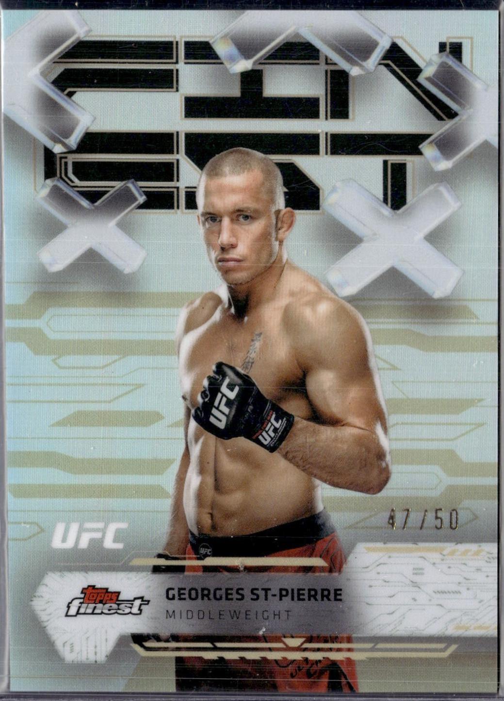 Georges St-Pierre 2025 Topps Finest UFC Base Common #70 Gold Refractor