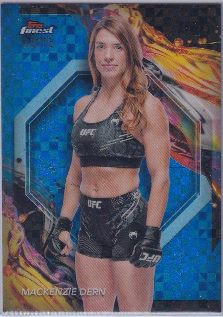 Mackenzie Dern 2024 Topps Finest UFC Base Uncommon #164 Blue Checkerboard Refractor