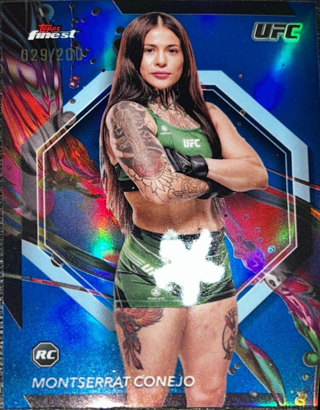 Montserrat Conejo 2024 Topps Finest UFC Base Common #14 Blue Refractor