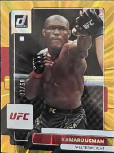 Kamaru Usman 2023 Panini Donruss UFC Base #114 Gold Laser