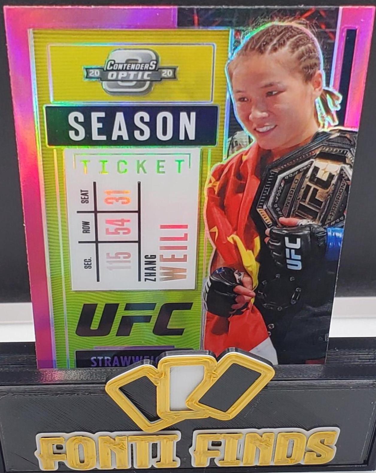 Zhang Weili 2021 Panini Chronicles UFC Base Contenders Optic Season Ticket #267 Pink