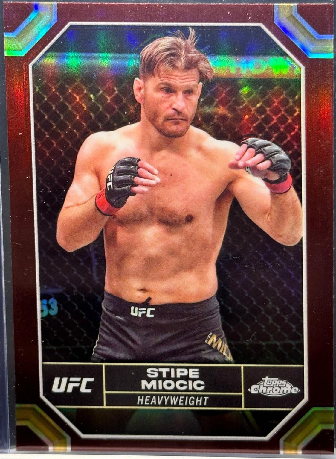 Stipe Miocic 2024 Topps Chrome UFC Base #181 Magenta Refractor