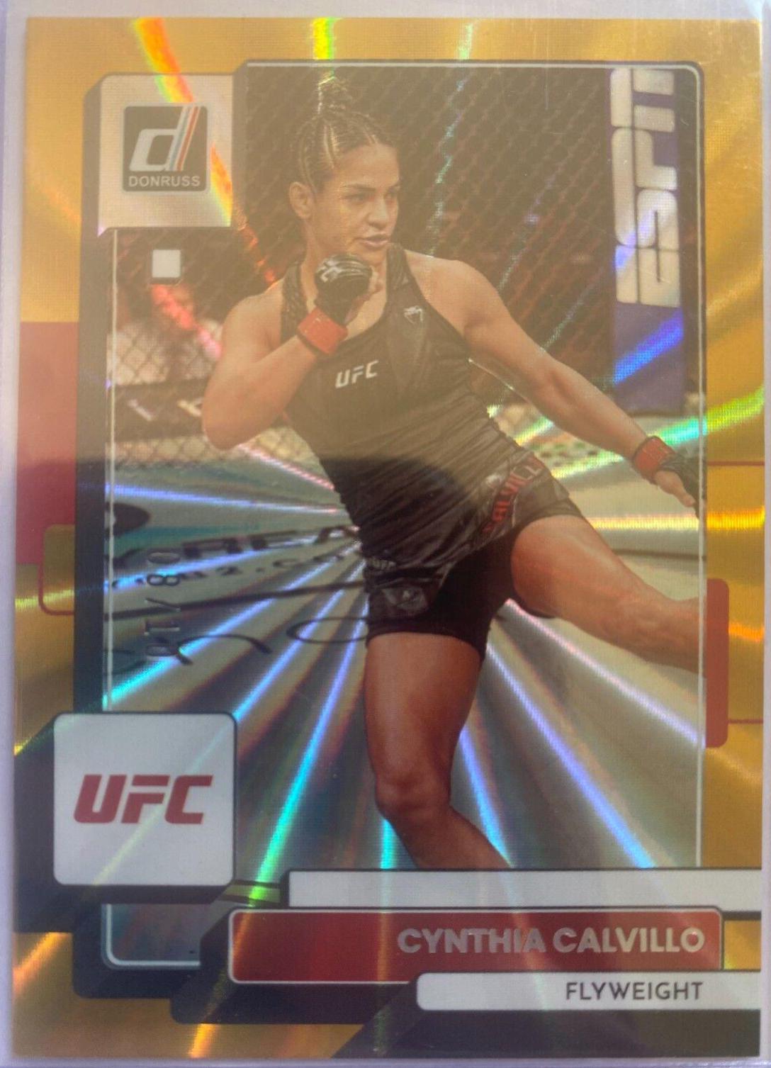 Cynthia Calvillo 2023 Panini Donruss UFC Base #50 Gold Laser