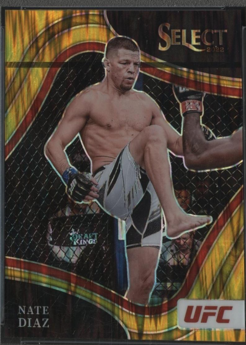 Nate Diaz 2022 Panini Select UFC Octagonside #292 Gold Flash