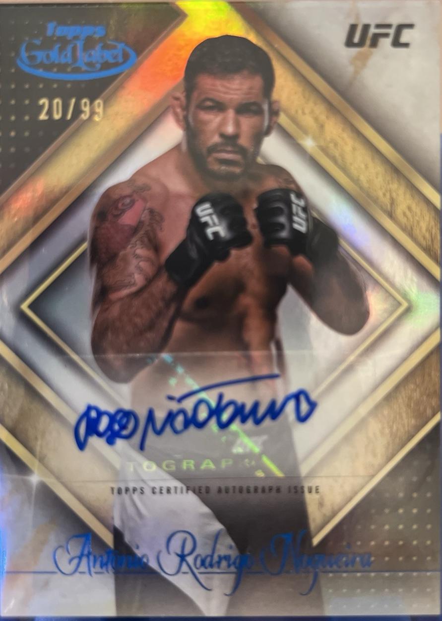 Antonio Rodrigo Nogueira 2024 Topps Gold Label UFC Golden Greats Autographs #GGA-ARO Blue
