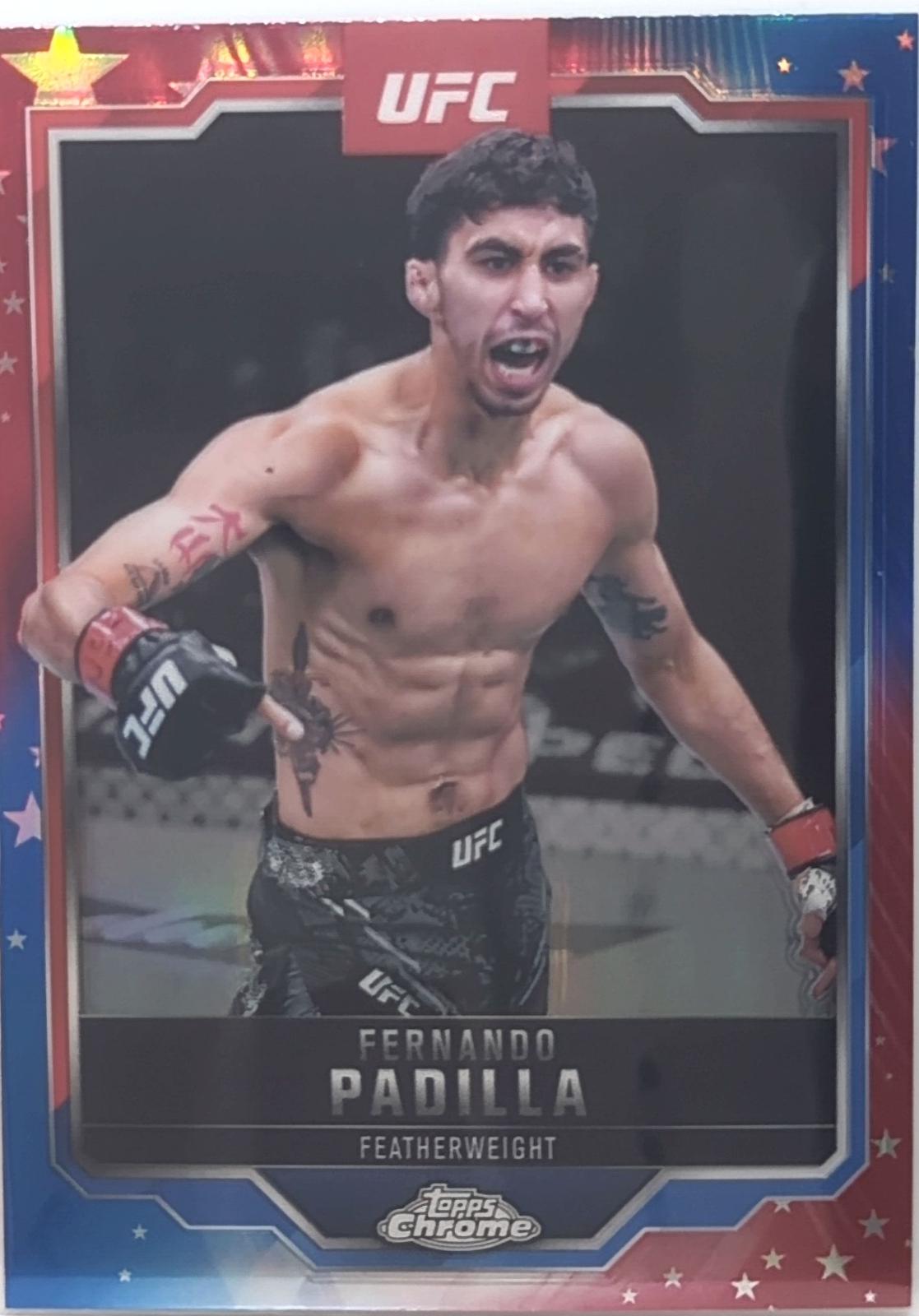 Fernando Padilla 2025 Topps Chrome UFC Base #47 Red & Blue Refractor