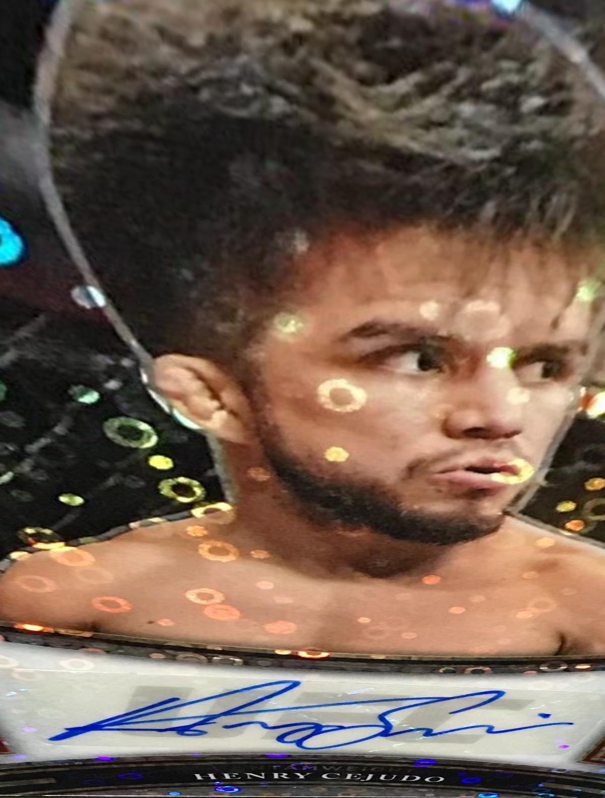 Henry Cejudo 2021 Panini Select UFC Signatures #19 Disco Prizms