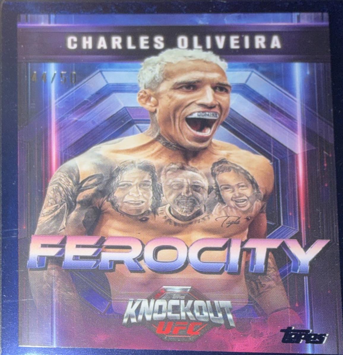 Charles Oliveira 2025 Topps Knockout UFC Ferocity #FE-7 Blue