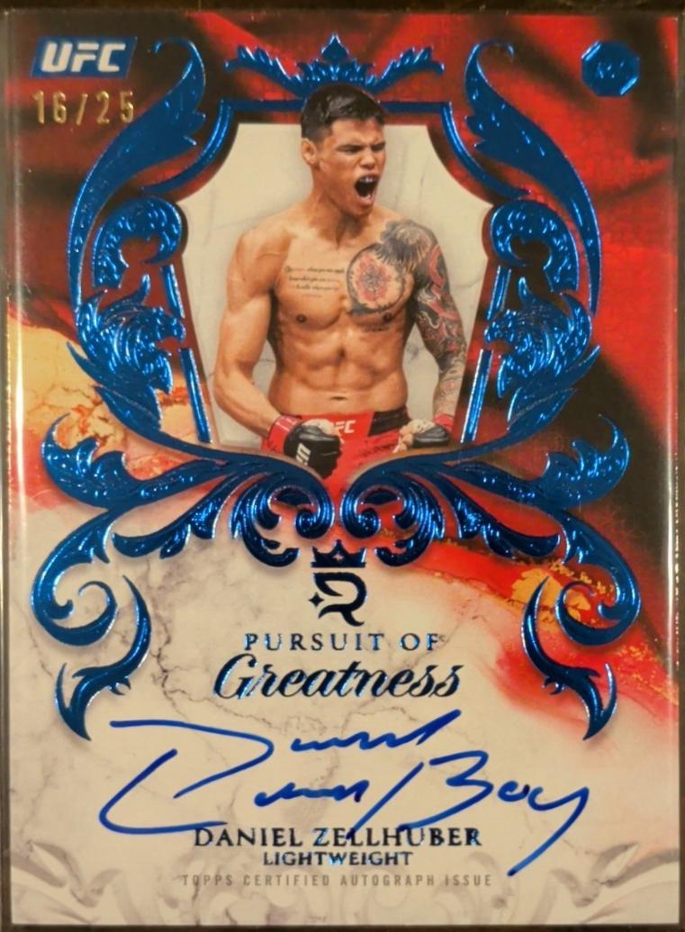 Daniel Zellhuber 2025 Topps Royalty UFC Pursuit of Greatness Signatures #POG-DZ Blue