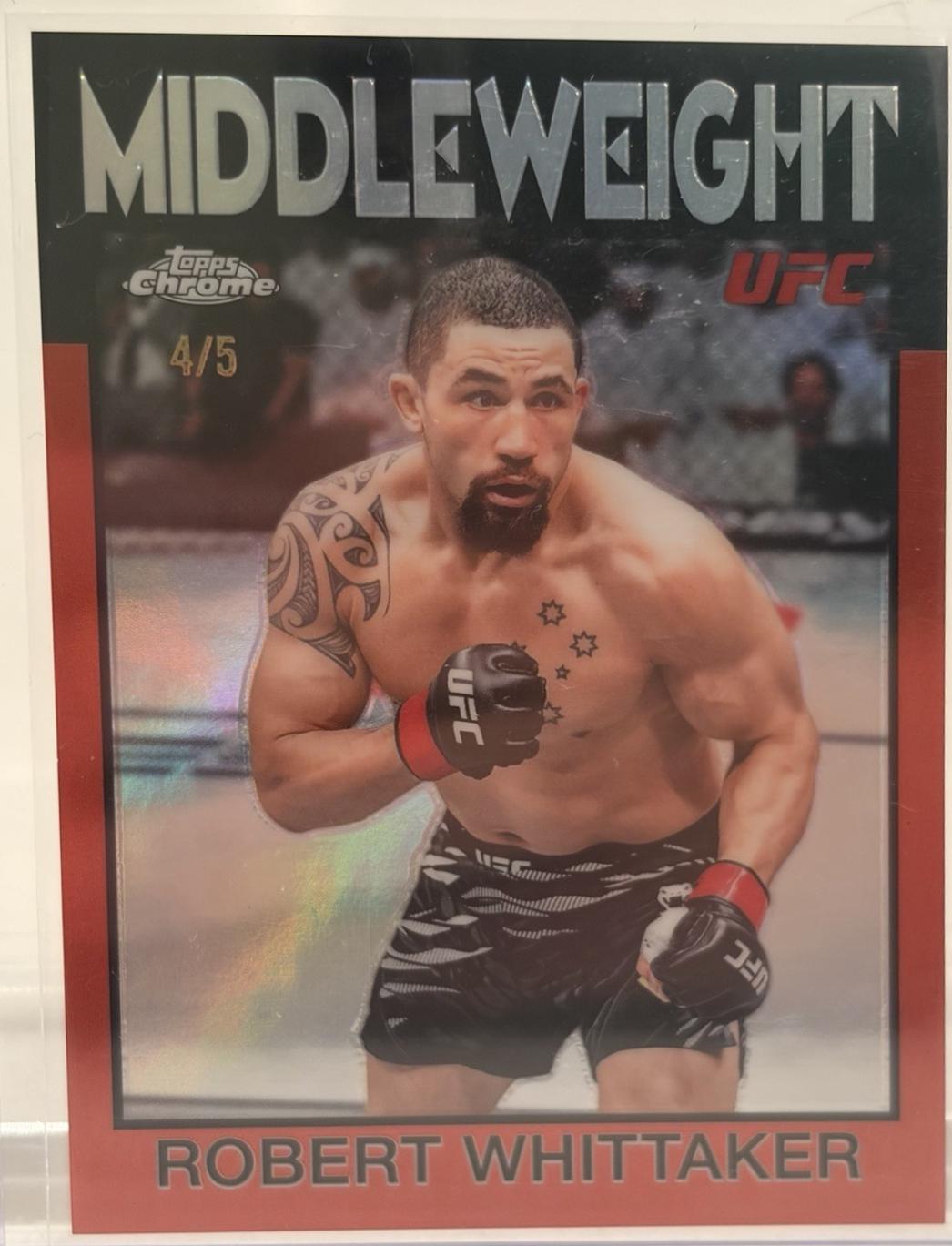 Robert Whittaker 2026 Topps Chrome UFC 1986 Topps #86-2 Red Refractor