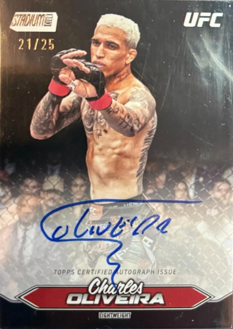 Charles Oliveira 2025 Topps Stadium Club UFC Base Autographs #BCA-COA Black