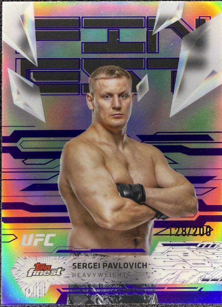 Sergei Pavlovich 2025 Topps Finest UFC Base Uncommon #156 Purple Refractor