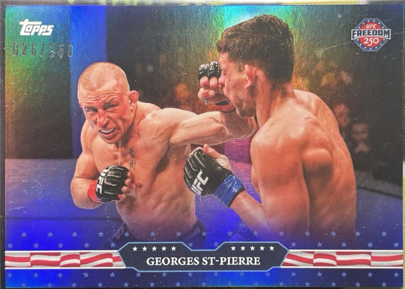 Georges St-Pierre 2026 Topps UFC Freedom 250 Base #2 Blue