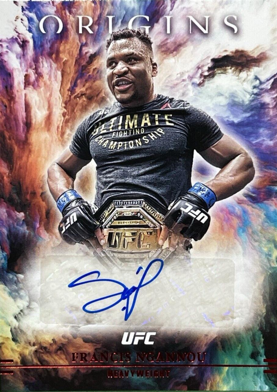 Francis Ngannou 2021 Panini Chronicles UFC Origins Autographs #22 Red