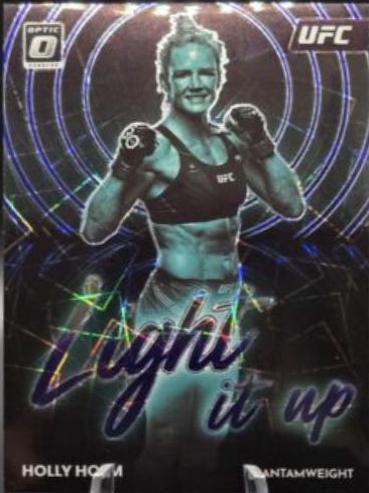 Holly Holm 2023 Panini Donruss Optic UFC Light It Up #25 Purple Velocity