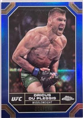 Dricus Du Plessis 2024 Topps Chrome UFC Base #62 Blue Refractor