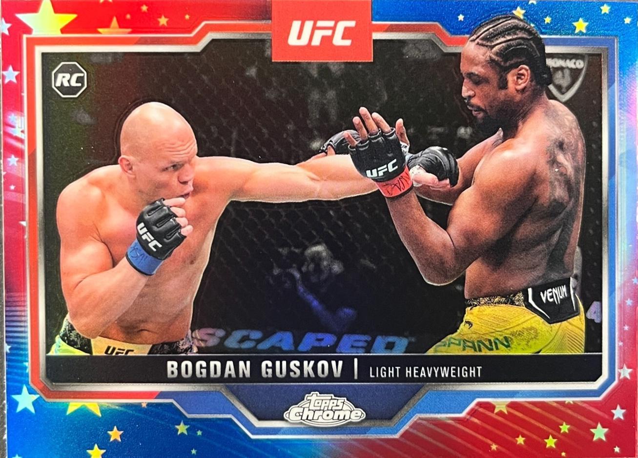 Bogdan Guskov 2025 Topps Chrome UFC Base #115 Red & Blue Refractor