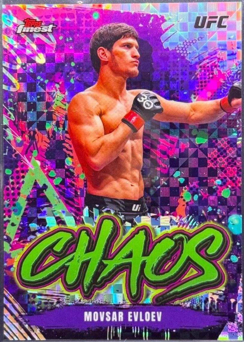 Movsar Evloev 2024 Topps Finest UFC Chaos #CHA-14 Checkerboard Refractor