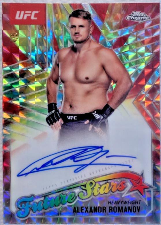 Alexandr Romanov 2025 Topps Chrome UFC Future Stars Autographs #FSA-AR Geometric Red Refractor