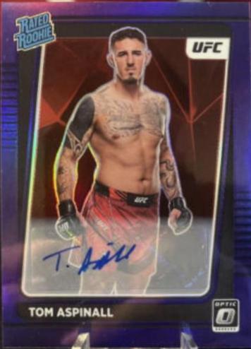 Tom Aspinall 2022 Panini Donruss Optic UFC Base Rated Rookies Signatures #120 Purple