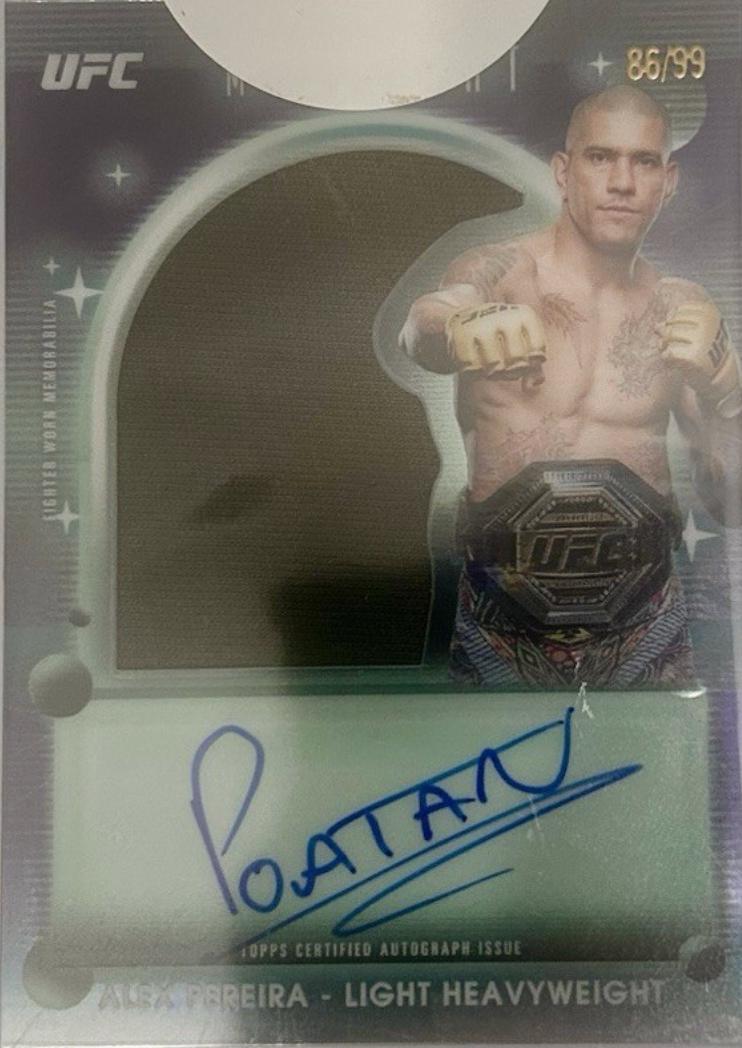 Alex Pereira 2025 Topps Midnight UFC Relic Autographs #VRA-AP Twilight