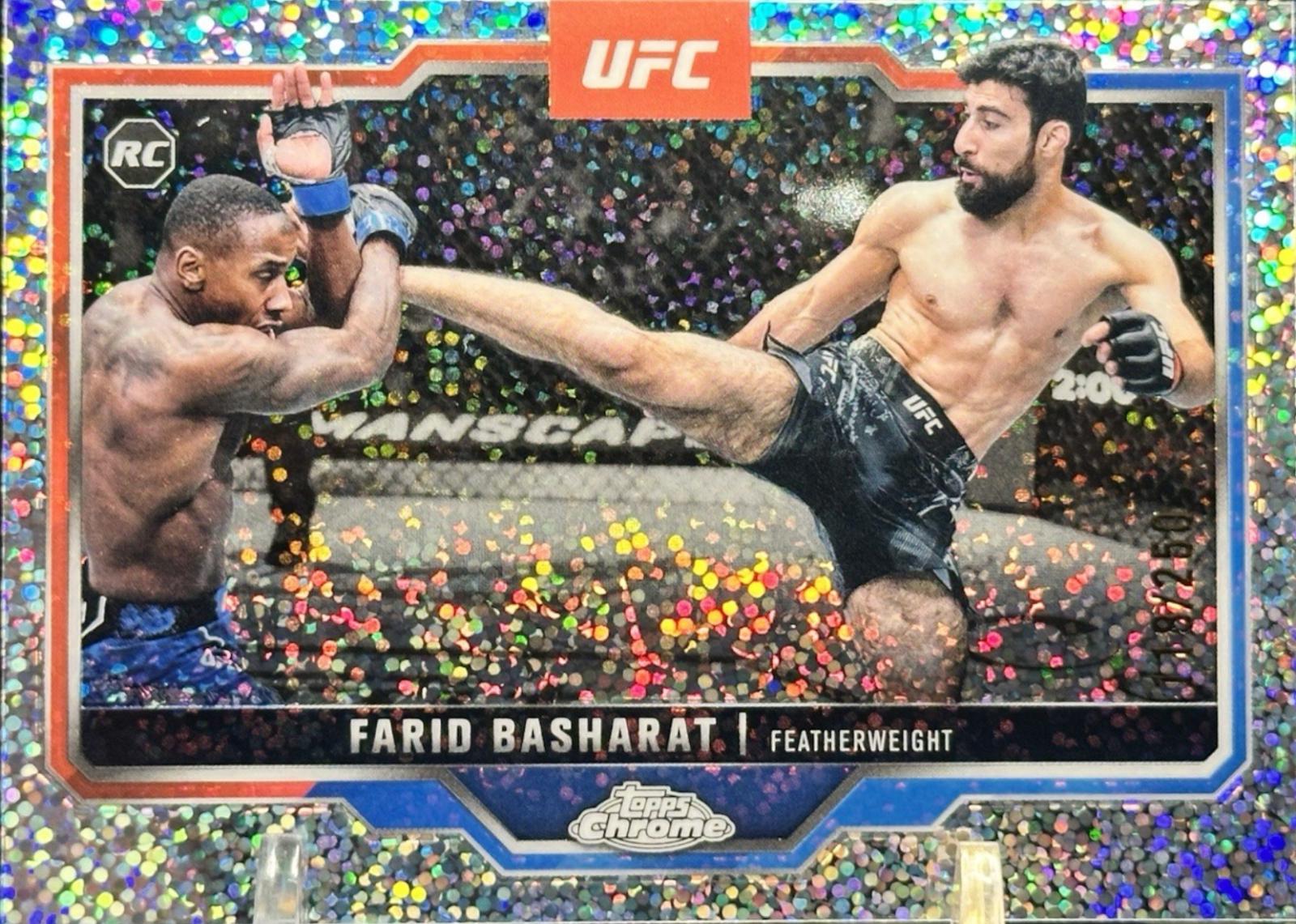 Farid Basharat 2025 Topps Chrome UFC Base #132 Speckle Refractor