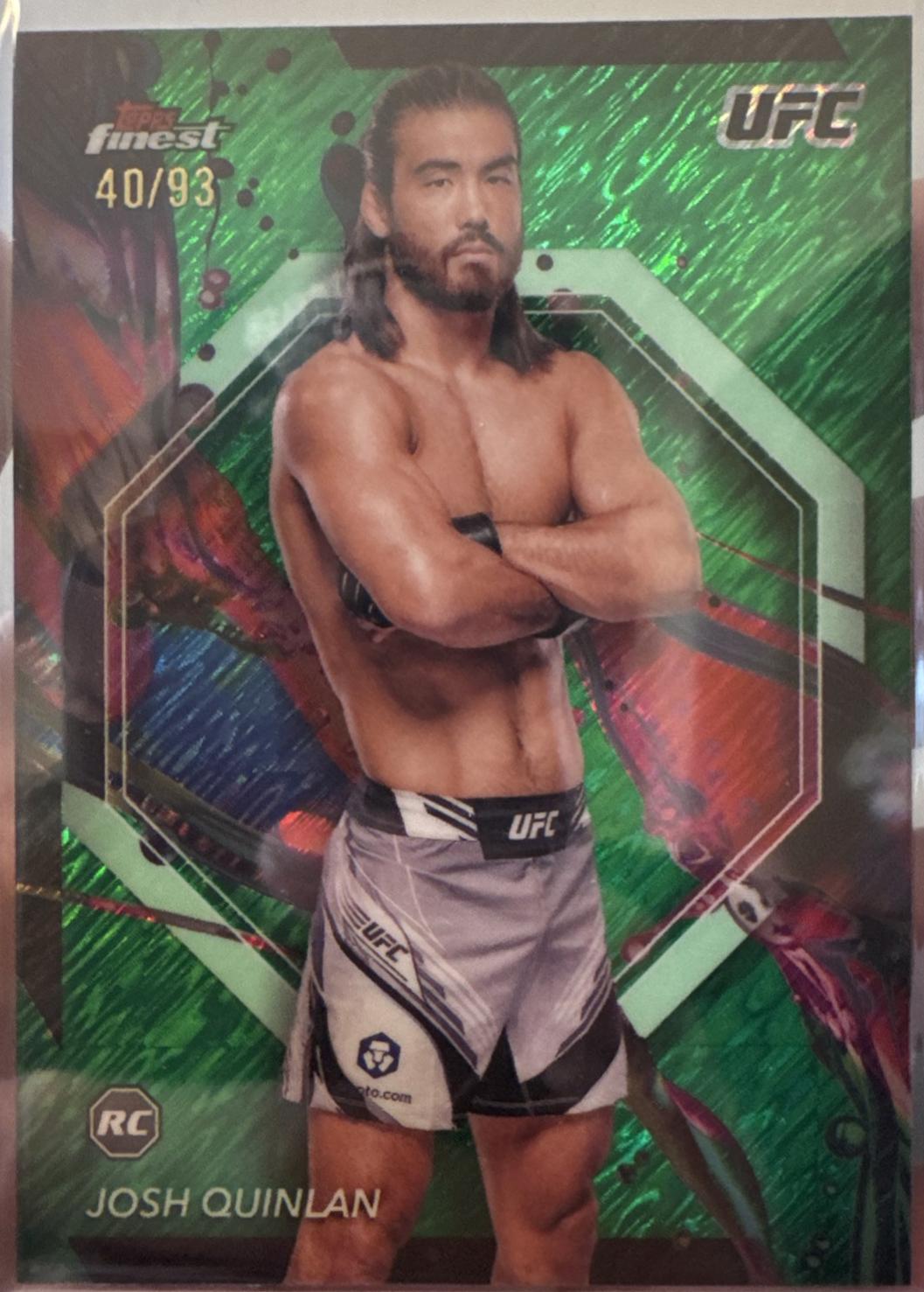 Josh Quinlan 2024 Topps Finest UFC Base Uncommon #120 Green Shimmer Refractor